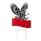Glitzhome® 29.75" Patriotic Americana Metal Eagle Silhouette with Flag Garden Yard Stake